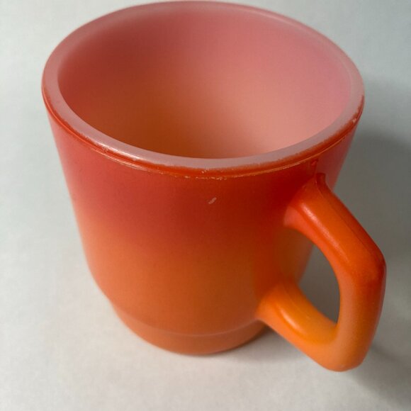 Vintage Anchor Hocking Fire King Ware Red Orange Coffee Mug - Picture 4 of 14